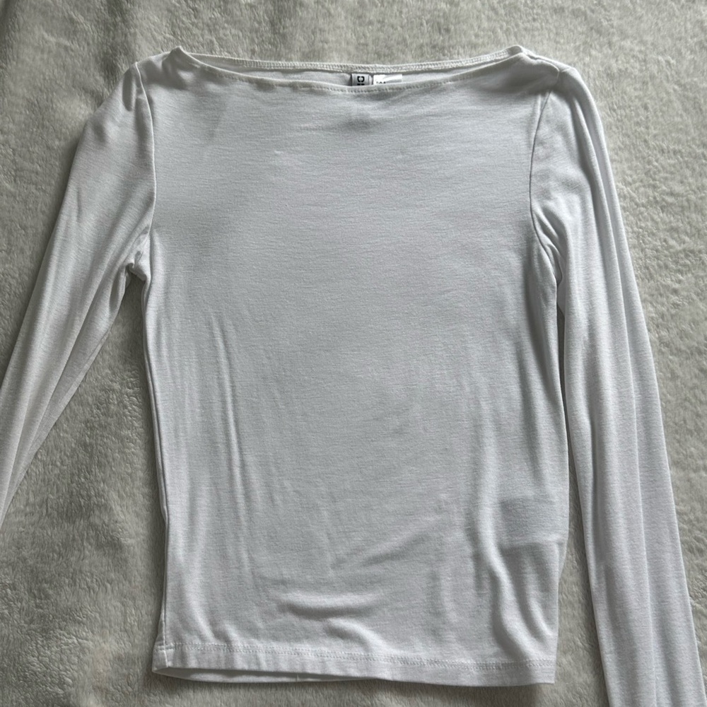 Garage White Fitted Blouse with Long Sleeves